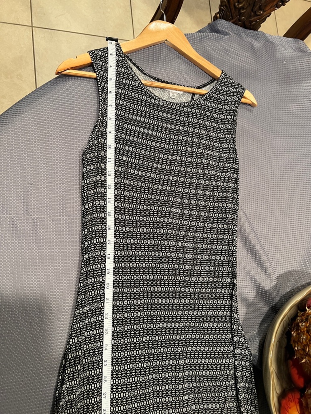 CAbi Gray Striped Sleeveless Asymmetrical Midi Dress size Medium EUC - Picture 9 of 10